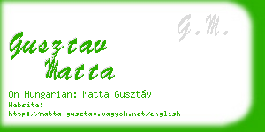gusztav matta business card